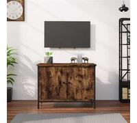 Meuble TV avec portes chêne sonoma 60x35x45cm bois d ingénierie Chêne fumé G