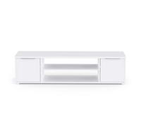 Meuble TV avec rangement couleur blanc mat - Largeur 151,4 x Profondeur 39,6 x Hauteur 39,1 cm