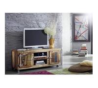 Meuble TV avec roulettes - Bois massif recyclé laqué (Multicolore) - Inspiration Ethnique - FREEZY #10