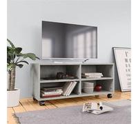Meuble TV avec Roulettes Armoire de Télévision Blanc Bois d’Ingénierie vidaXL