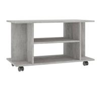 Meuble Tv Avec Roulettes Gris Cement 80 X 40 X 40 Cm Aggloméré Gris