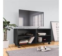vidaXL Meuble TV avec roulettes Noir 90x35x35 cm Bois d'ing¿¿nierie