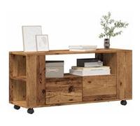 vidaXL Meuble TV 855990 vieux bois, bois d'ingénierie, avec roulettes