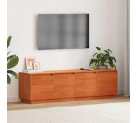 Meuble TV Blanc 156x37x45 cm Bois de pin massif Blanc G