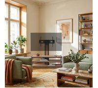 Meuble TV avec support d'écran Stockholm noir mat effet chêne