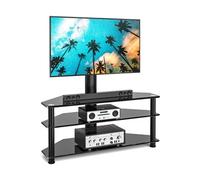 Meuble TV avec Support Pivotant Hauteur Réglable pour TVs et Ecrans LCD LED de 32 à 70 Pouces 3 Etagères