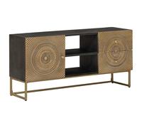 vidaXL Meuble TV avec tiroir avec étagère Laiton 105 x 30 x 50 cm, Salon, Confort, Style Durable, rangements Pratiques, Ambiance agréable dans Chaque Maison