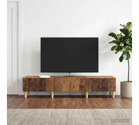 vidaXL Meuble TV Gris béton 147 x 34,5 x 30 cm Bois d'ingénierie, Console de Salon Moderne, Grand Meuble de Stockage pour médias, Centre de Divertissement, Meuble de Soutien TV