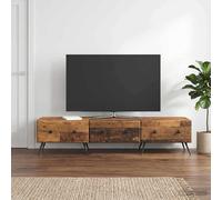 vidaXL Meuble TV Gris béton 147 x 34,5 x 30 cm Bois d'ingénierie, Salon Moderne, Centre de Divertissement rectangulaire, Meuble TV stylé, Rangement Pratique, Solution Gain de Place