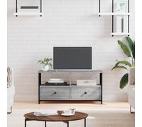 Meuble TV avec tiroir Bois d'ingénierie et acier Console Étagère Média vidaXL vi