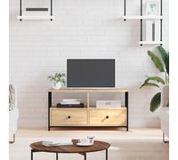 Meuble TV avec tiroir Bois d'ingénierie et acier Console Étagère Média vidaXL vi