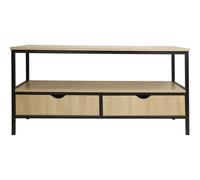 Meuble TV avec tiroir style industriel "Detroit" - 113 x 40 x 55 cm - Beige