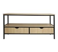 Meuble TV avec tiroir style industriel "Detroit" - 113 x 40 x 55 cm - Beige