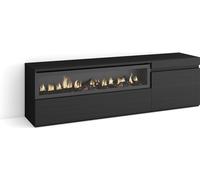 Meuble TV, Banc Télé, 150x35x45cm, Pour les TV jusqu'à 65", Cheminée électrique, Noir