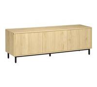 HOMCOM Meuble banc TV Banc Meuble télé Max. 65 Pouces 3 placards 2 passe-câbles avec étagères réglables - dim. 150L x 40D x 51H cm