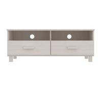 Meuble TV - Banc TV - Table TV - HAMAR Blanc - 106x40x40 cm - Bois massif de pin T443