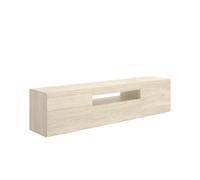 Meuble TV bas avec porte abattante et niche ouverte, coloris naturel - Hauteur 47,5 x Longueur 200 x Profondeur 42 cm