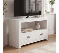 Meuble TV bas blanc 85cm Meuble TV Tiroirs Meuble TV Moderne avec compartiment