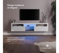 Meuble TV bas Elgin 150 x 30 x 40 cm, LED