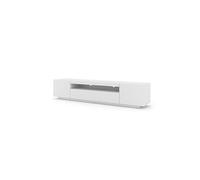 Meuble TV bas universel AURA 200 cm à suspendre ou à poser Blanc mat sans LED