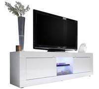 Calicosy Meuble TV BASICO 2 portes L180 cm Blanc sans éclairage