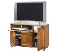 Meuble TV - BEAUX MEUBLES PAS CHERS - Chêne Rustique - 55 Pouces - 3 Portes - 6 Niches