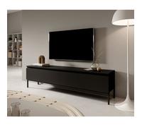 Meuble TV Bemmi - 175 cm - noir et pieds noirs