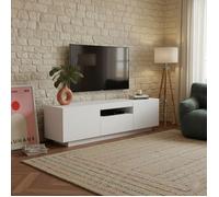 Meuble TV BIRNA blanc mat 3 portes 150cm