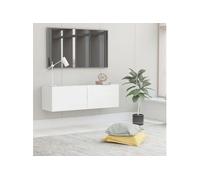 Meuble Tv Blanc 100x30x30 Cm Aggloméré - Vidaxl Blanc