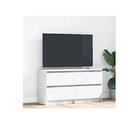 vidaXL Meuble TV Bois d'ingénierie 100x35x54 cm Blanc G