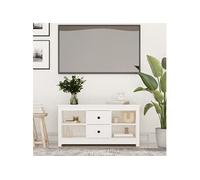 Vidaxl Meuble Tv Blanc 103x36,5x52 Cm Bois De Pin Massif Multicolore