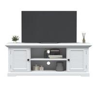 Meuble TV blanc 110x30x41 cm bois d ingénierie Blanc G
