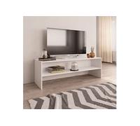 Meuble TV Blanc 120x40x40 cm Bois d ingénierie