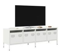 vidaXL Meuble TV 135x39x43,5 cm Blanc – Acier laminé à froid