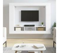 vidaXL Meuble TV suspendu 833722 – Étagères latérales, Rangement mural pour salon