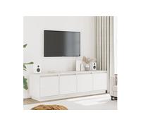 814395 vidaXL Meuble TV Blanc 156x37x45 cm Bois de pin massif