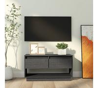 Meuble TV Blanc 74x34x40 cm Bois de Pin Massif Armoire Basse Salon vidaXL