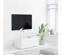 Vidaxl Meuble Tv Blanc 80x34x30 Cm Aggloméré Blanc