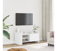 vidaXL Meuble TV Bois d'ingénierie 100 x 35 x 40 cm Blanc