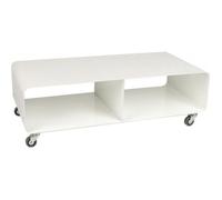 Kare Design Meuble TV Lounge, Blanc, Acier, avec Roulettes, Buffet Bas, Moderne, Deco Intérieur, Decoration Chambre, Salon, Couloir, Bureau, 30x90x42 cm (H/L/P)