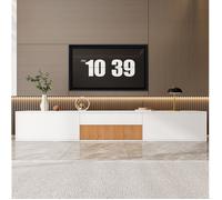 Meuble TV blanc avec support projecteur escamotable, installation murale ou sur pied