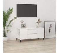 vidaXL Meuble TV Blanc brillant 102x44 5x50 cm Bois d'ingénierie 819606