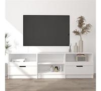 Meuble TV Blanc brillant 150x33,5x45 cm Bois d ingénierie Blanc brillant G