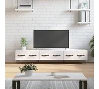 Meuble TV blanc brillant 150x36x30 cm bois d ingénierie Blanc G