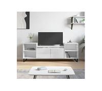Meuble TV Blanc brillant 160x35x55 cm Bois d'ingénierie831350