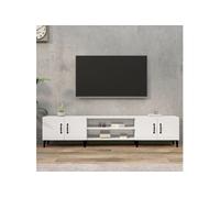 Meuble TV blanc brillant 180x31,5x40 cm bois d'ingénierie816266