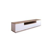 Meuble Tv Blanc Et Bois 180cm Tyro Marron