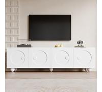 Meuble TV Blanc Moderne à Quatre Portes et Support TV pour Salon (180,5 x 38 x 50 cm)