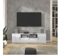 Meuble TV BLANCA sur pieds 150 cm blanc mat avec éclairage LED RGB multicolore