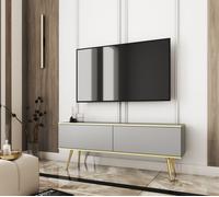 MEUBLE TV BLUM ORO GRIS 135 AVEC PIEDS DORES - Style moderne et tendance, à monter soi-même, livraison par coursier